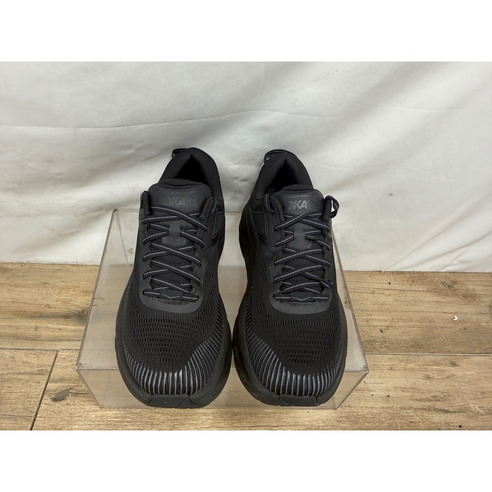 Hoka One One Bondi 7 Black Running Shoes Womens 7.5 Wide 1110531 BBLC Sneaker - Picture 3 of 9